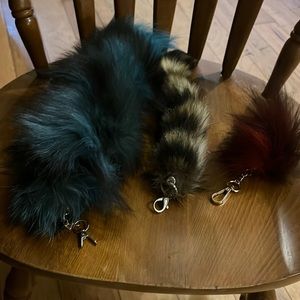 Bag charm fox tails
